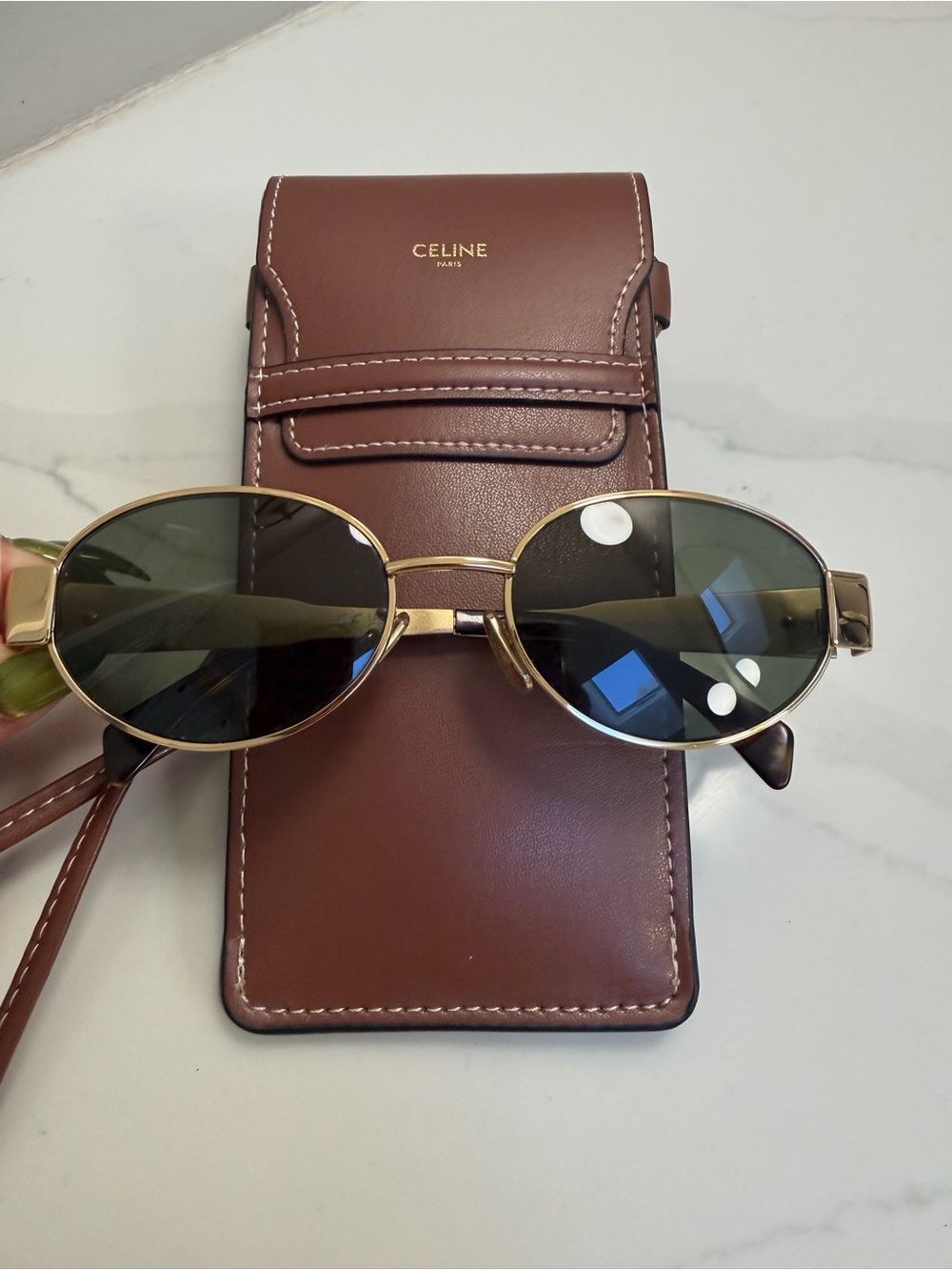 Celine Triomphe Gold Metal Sunglasses